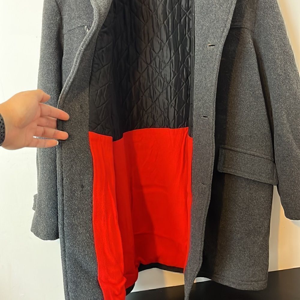 Wool insulated 3 button coat - Picture 5 of 10